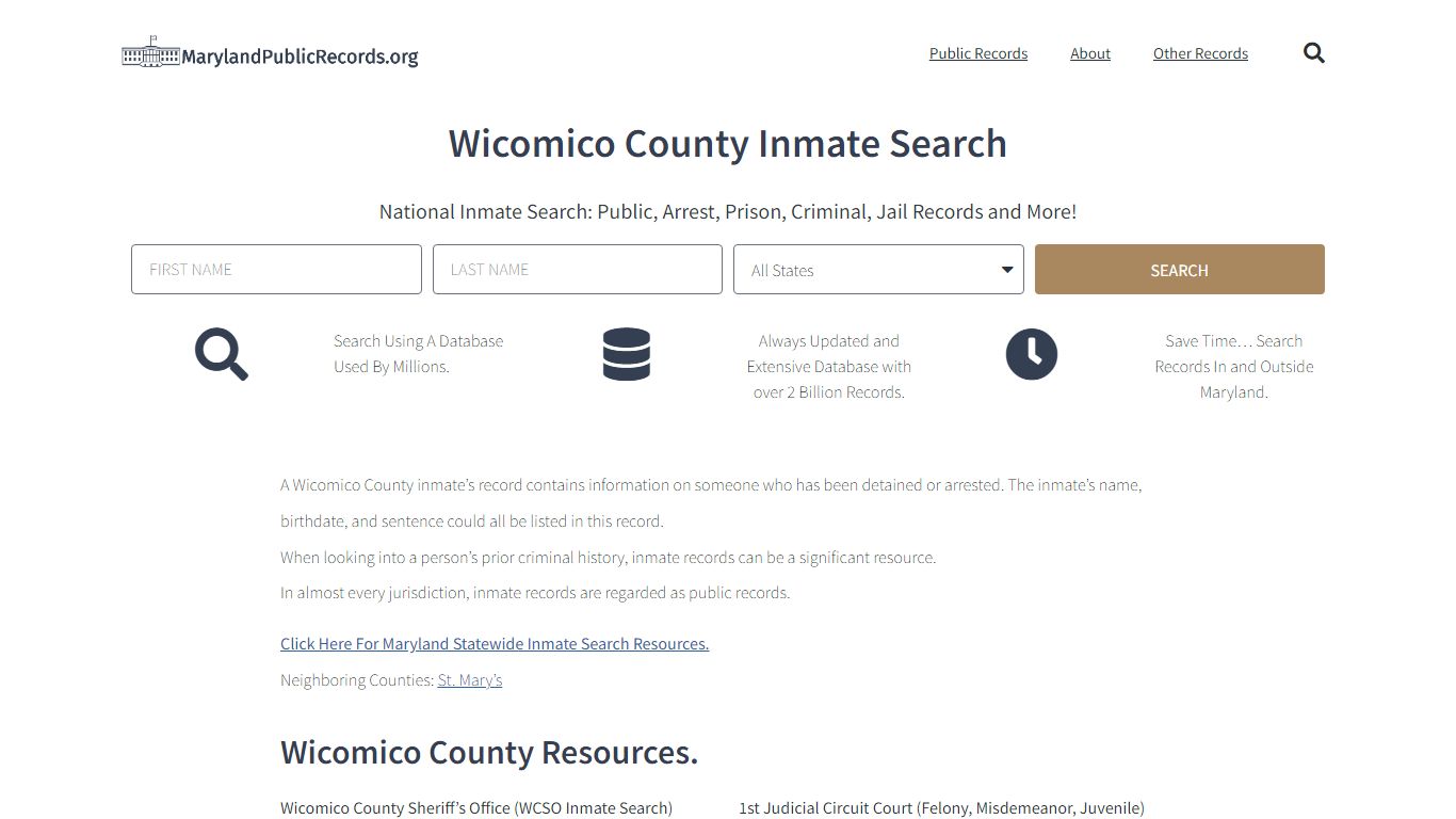 Wicomico County Inmate Search - WCSO Current & Past Jail Records
